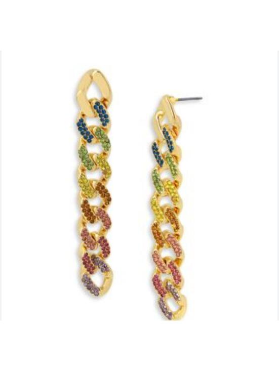 Kurt Geiger Jewelry - Kurt Geiger London Rainbow Chain Link Drop Earrings